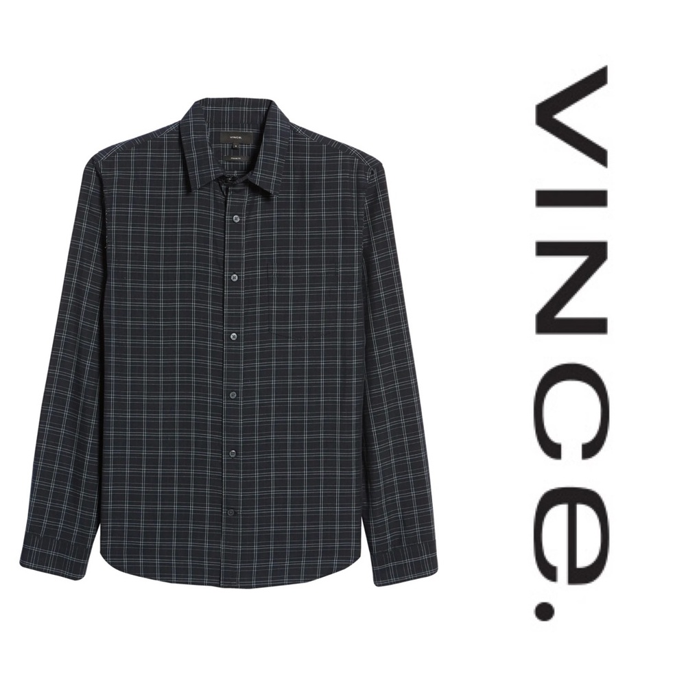 NWT Vince Men's Plaid Button-Up Shirt sz Medium - Picture 5 of 13